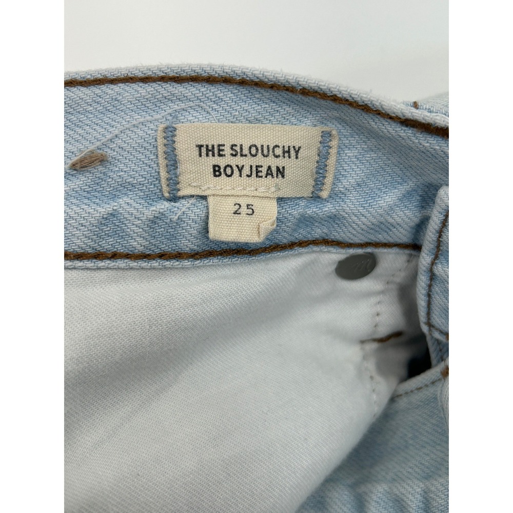 Madewell The Slouchy Boyjean Distressed Light Wash Denim Jeans Size 25 Capsule - Picture 10 of 10